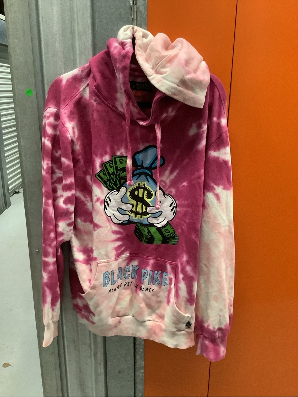 Tie-Dye Hooded Sweatshirt - Pink & White